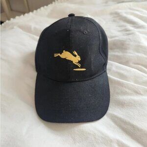 NWOT Chase Cellars | Black Baseball Hat with Gold Rabbit Logo, One Size